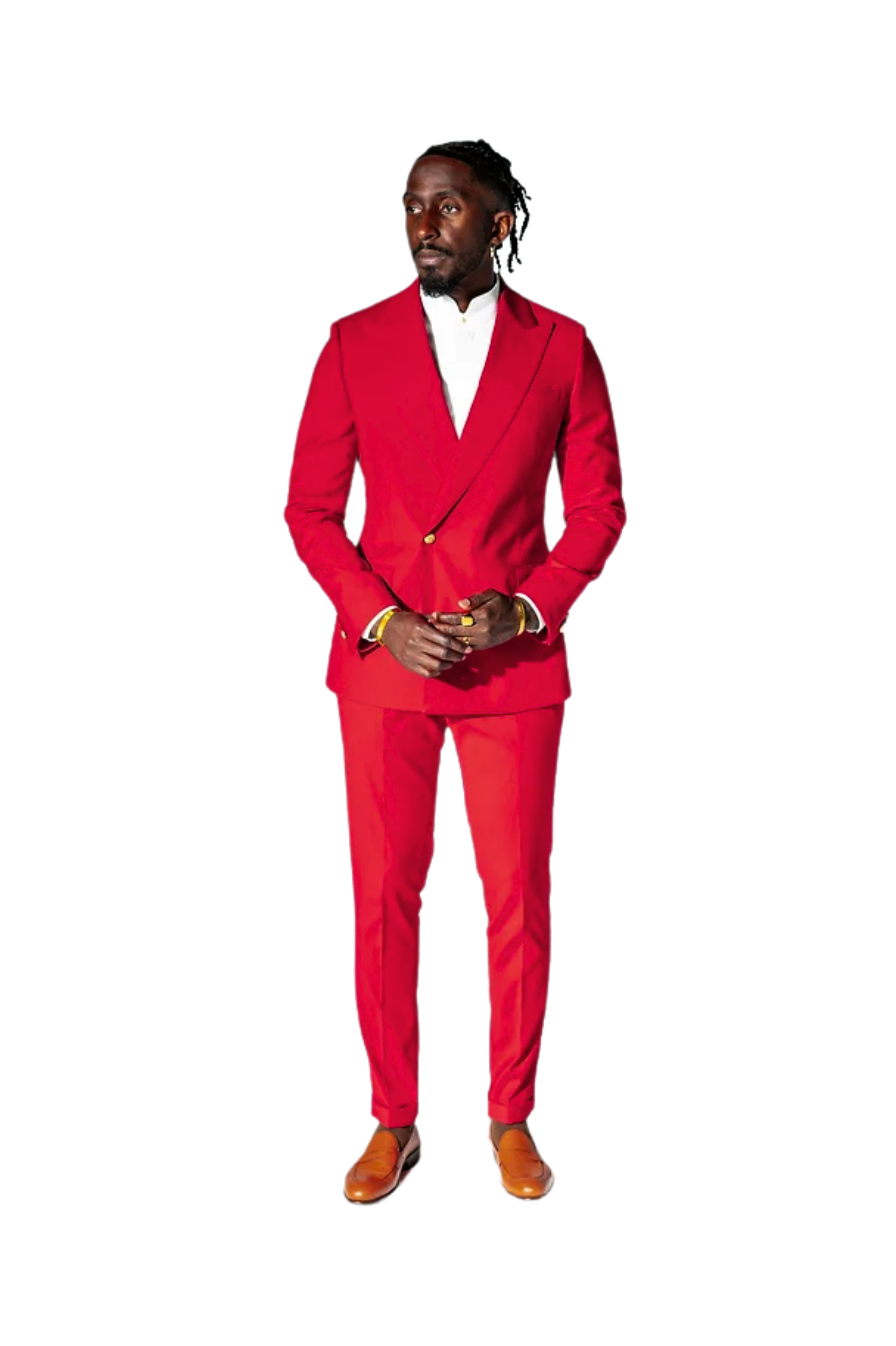 Double Breasted Men's One Button Suit and Pant