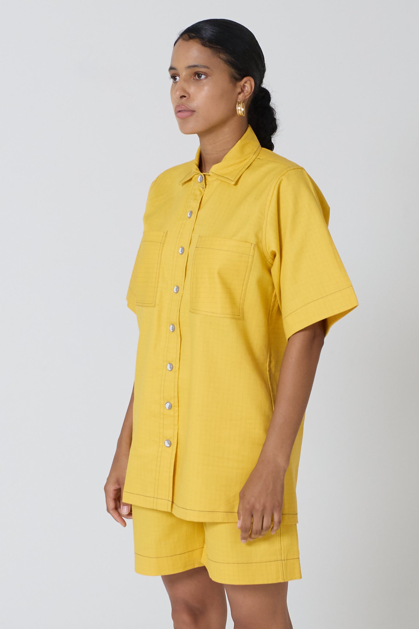 Button Down Collar Short-Sleeve Shirt