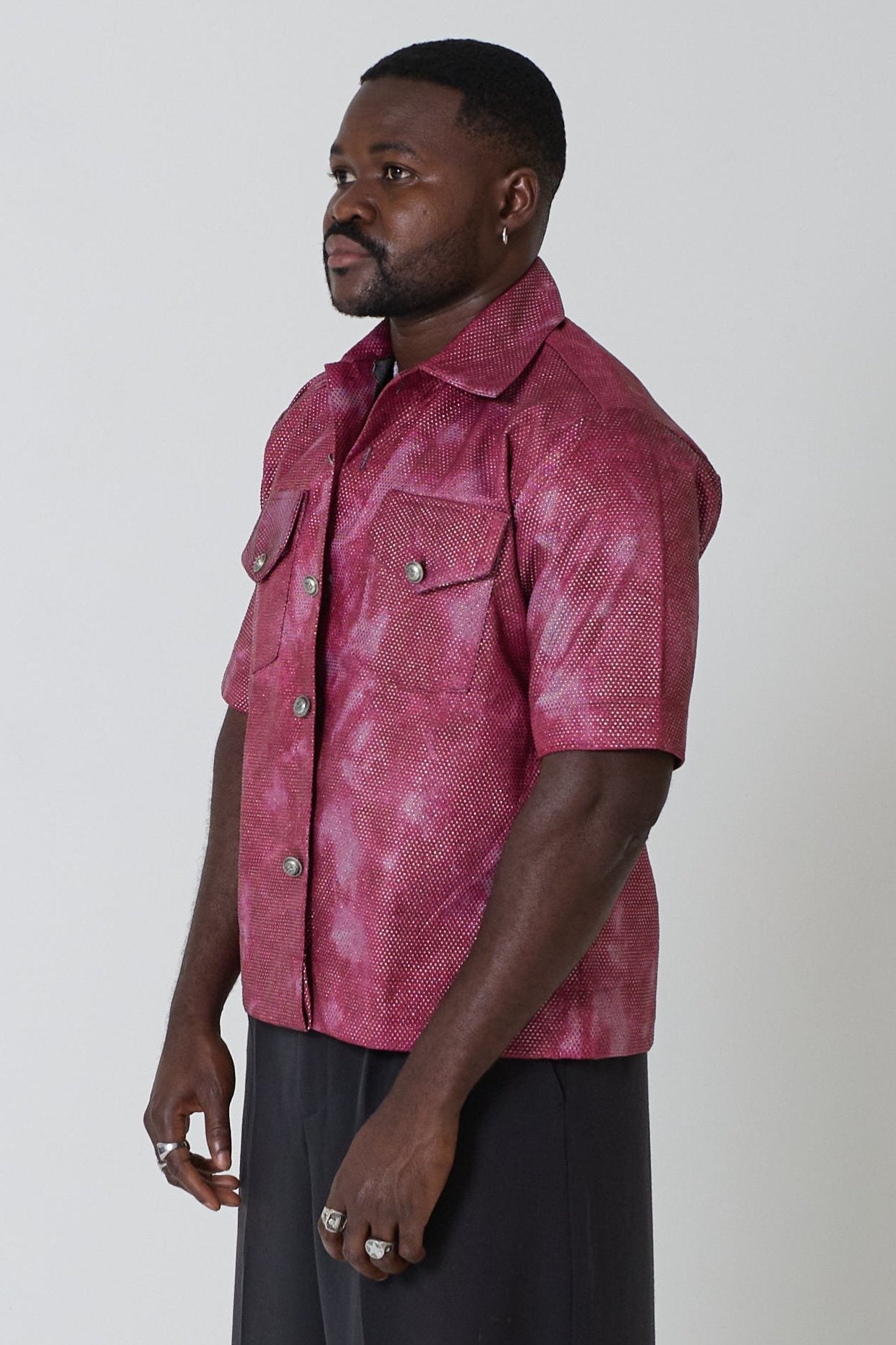 Men's Short-Sleeve Shirt with Two Pockets