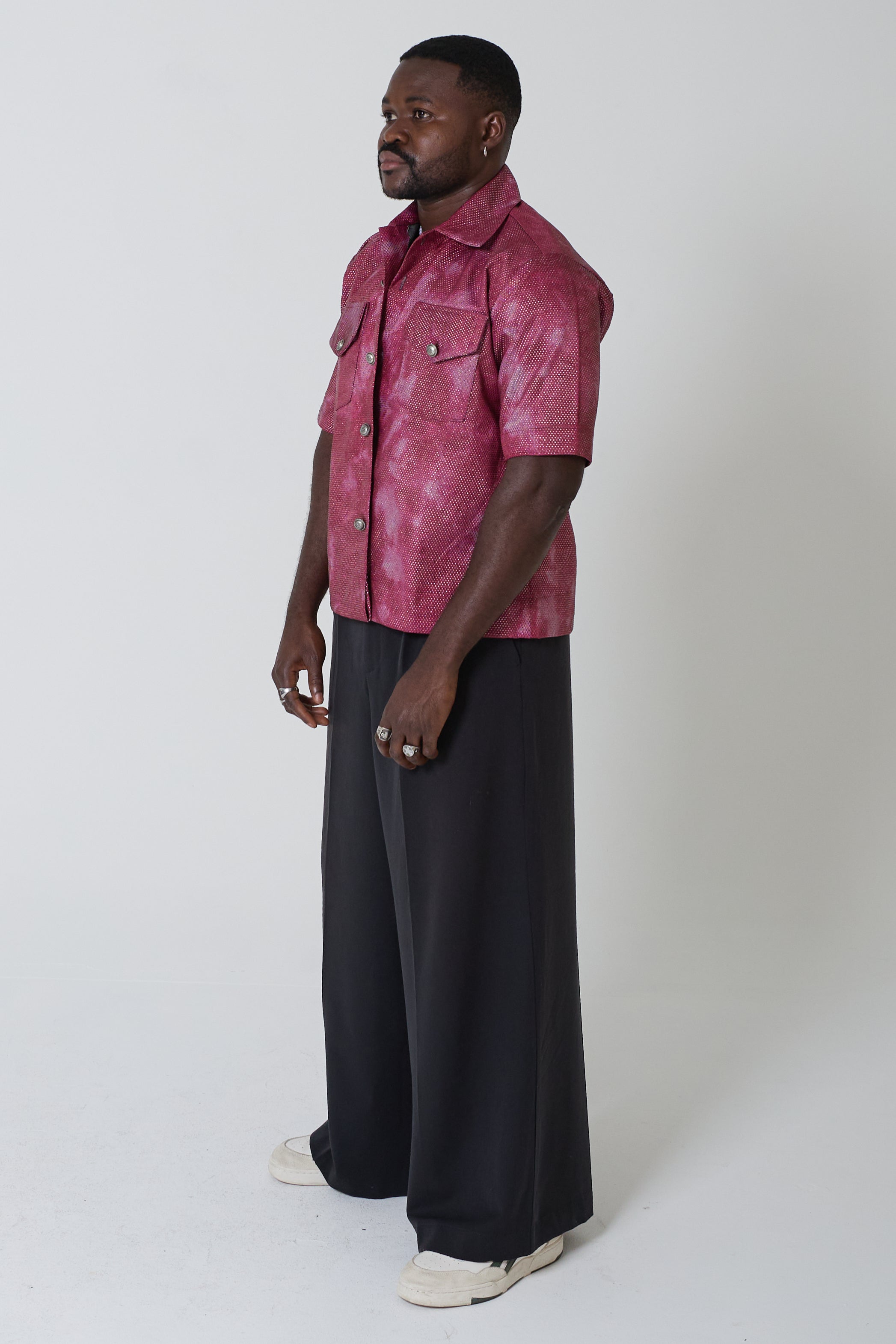 Men's Short-Sleeve Shirt with Two Pockets