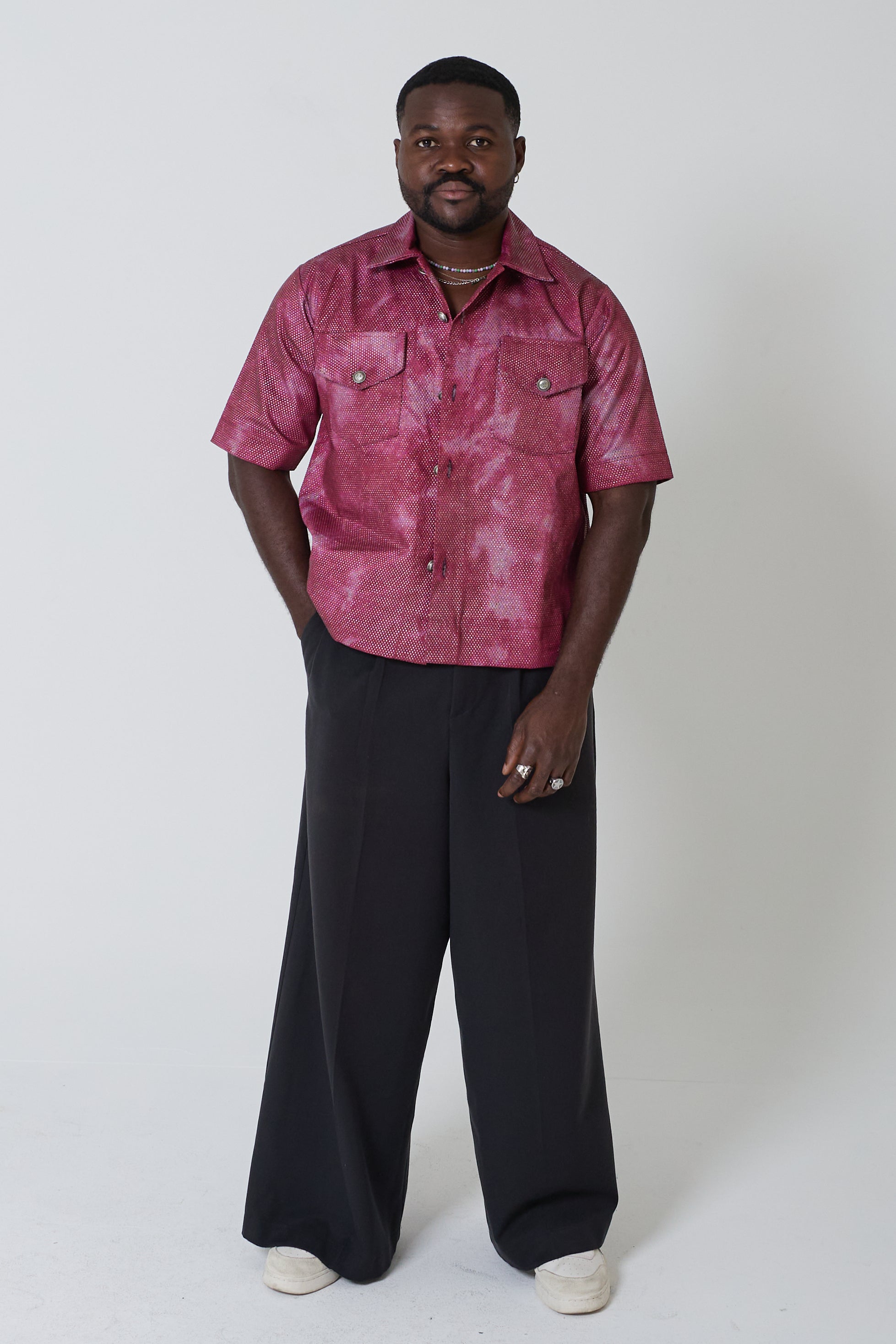 Men's Short-Sleeve Shirt with Two Pockets